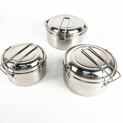 China Custom round stainless steel lunch box hot sale freshness preservation bento tiffin box for sale