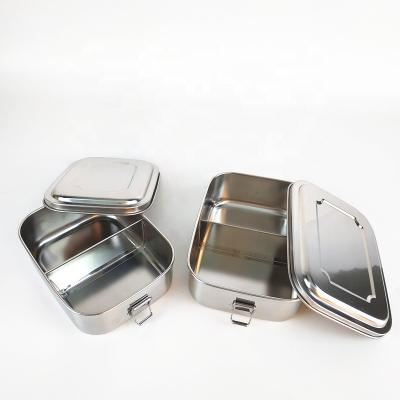 China Lihong Stored Wholesale Airtight 3 Compartment Metal Lunch Box Food Bento Stainless Steel Kids Storage Container for sale