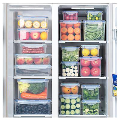 China Freshness Preservation LIHONG BPA Kitchen Fridge Bins Freezer Fridge Organizer Stackable Food Storage Containers Set With Compartment for sale