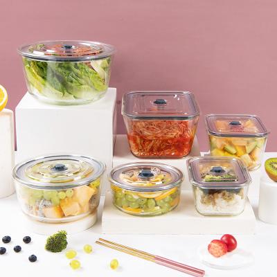 China Fresh Preservation Lihong Amazon Custom Food Container Set Refrigerator Kitchen Food Storage Container Clear Glass Lunch Box for sale