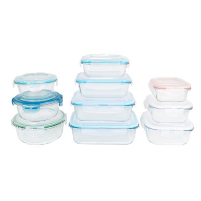 China Freshness Keeping Amazon Hit Lock Lid Tempered Glass Food Container Bowl For Microwave Oven Bowl Set Glass Kitchenware for sale