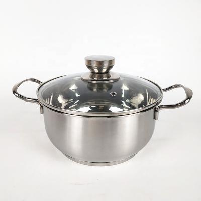 China Sustainable Wholesale Promotional Cooking Pot Set Stainless Steel Cookware Set With Sandwich Bottom for sale