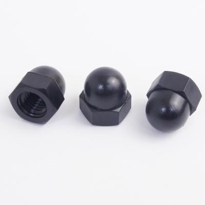 China DIN1587 Heavy Industry Black Color Nylon PA66 Domed Hex Nut for sale