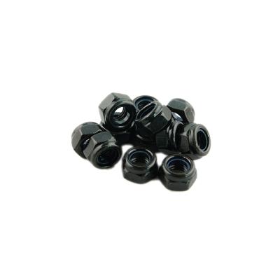 China Industry High Quality Black Plated Nylon Hex Insert Self Locknut M8-1.25 for sale