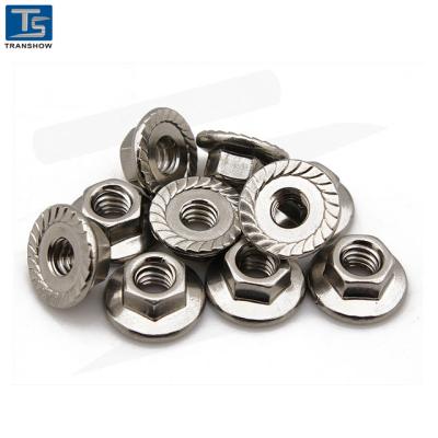 China Heavy Industry ANSI 316L Stainless Steel Hex Flange Nut With Serrated for sale