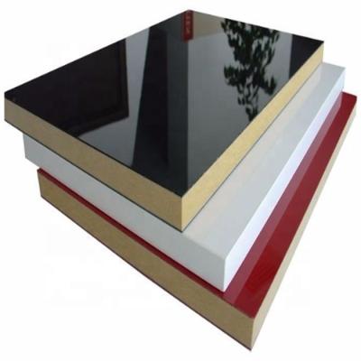 China Moisture proof gloss melamine paper overlaid mdf board sheet / mdf plancha for sale