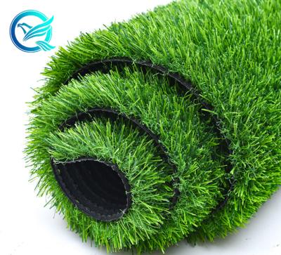 China High Quality Lawn Grass 25mm Canvas Artificial Grass 40000 Stitches/m2 pp Soccer Field/Background Graden Qinge Manufacturer for sale