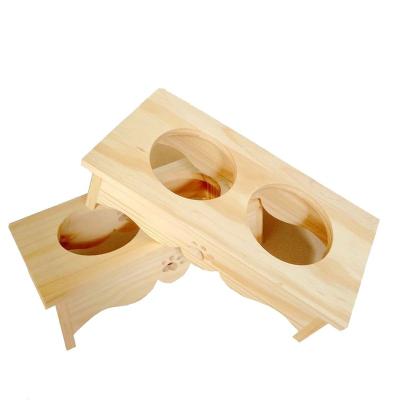 China Viable Factory Wholesale Natural Bamboo Dog Bowl Holder, Bamboo Dog Bowl Holder for sale