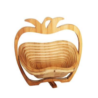 China Bamboo Wooden Candy and Viable Homemade Popular Empty Folding Fruit Basket for sale