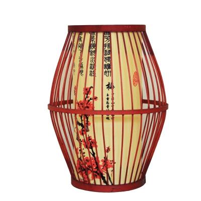 China Lotus Flower Picture Bamboo Pendant Antique Natural Bamboo Decorative Handmade Lamp for sale