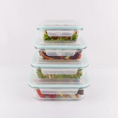 China Free Locking Glass Microwavable Oven Safe Food Containers Meal Prep Lids Food Storage Containers for sale