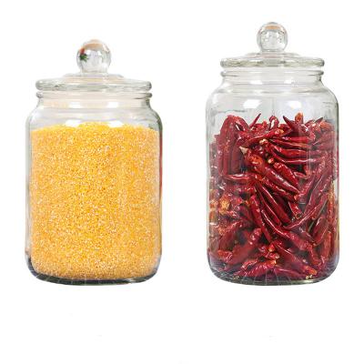 China Tea Viable Jar Thickened Household Glass Sealed Box Grains Storage Bottle Tangerine Peel Cereal Food Storage Container for sale