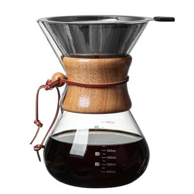 China High Borosilicate Glass High Temperature Resistant Glass Hand Brewed Coffee Pot for sale