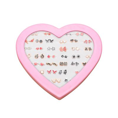 China FASHIONABLE hot sale alloy rhinestone charm earrings 36 pairs multi-element alloy oil painting earrings set for sale