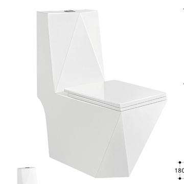 China Double-flow Diamond Shape KD-T066P Toilet Commode, White One Piece Toilet Bathroom Toilet for sale