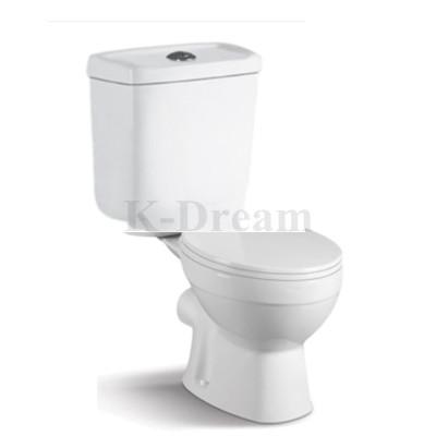 China KD-T026TP Good Quality Competitive Price Competitive Price Two-Piece Toilet Strap Toilet P-trap Bathroom Bathroom Round WC Bowl for sale