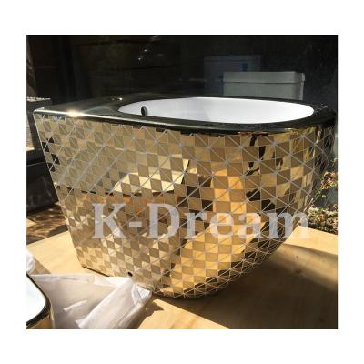 China EUROPEAN Design KD-20GB Luxury Gold Plated Flower Bidet , Gold Color Floor Standing Ceramic Bidets for sale