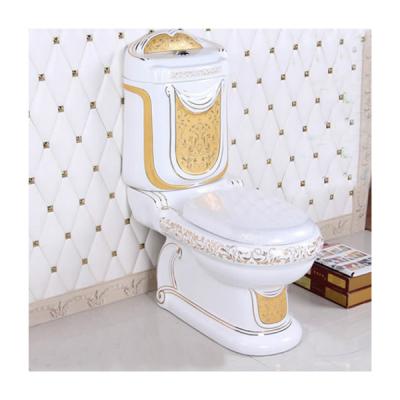 China Double-Flow Design WC KD-T002C Multi Color Toilet With Basin Flower Design Two Piece Lavatory for sale