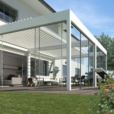 China Modern Waterproof Automatic Outdoor Aluminum Opening Pergola Patio Roof Easily Assembled Louvered Pergola for sale