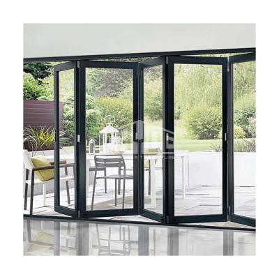 China Modern Aluminum Glass Folding Door Folding Glass Folding Door System for sale