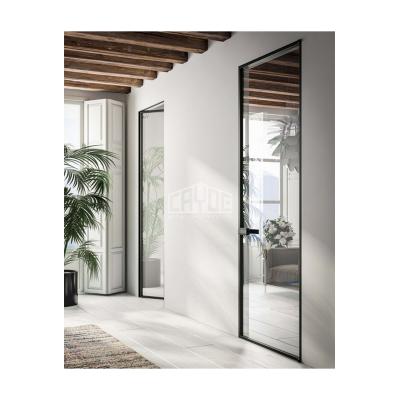 China China Supplier Modern Aluminum Slim Frame Patio Casement Soundproof Interior Glass Door for sale