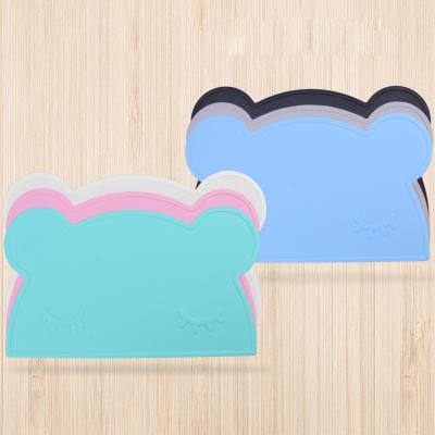 China Mat Baby Bear Free Waterproof Board Non-slip BPA Silicone Type for Toddlers Easy to Clean for sale