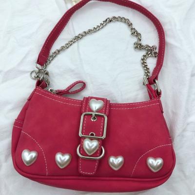 China Fashion Japanese Gothic Women's Cross Lolita Bag Female Purses And Small Cute White Heart Rose Red Shoulder Bag Women Handbags - Body Bag for sale