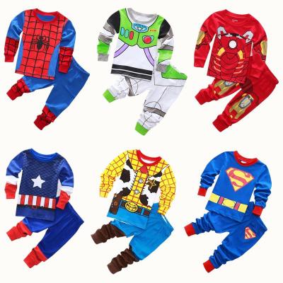 China QUICK DRY cartoon long sleeve kid pajamas clothes cotton pajamas set boys pajamas suit kids pajama set for sale