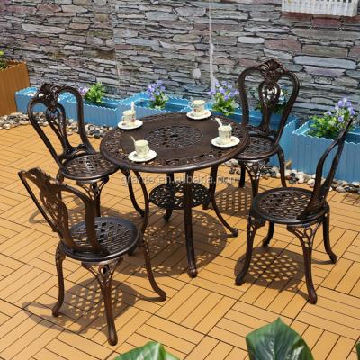 China Durable And Waterproof Popular Design Outdoor Garden Furniture Cast Aluminum Dining Set In Hot Sale for sale