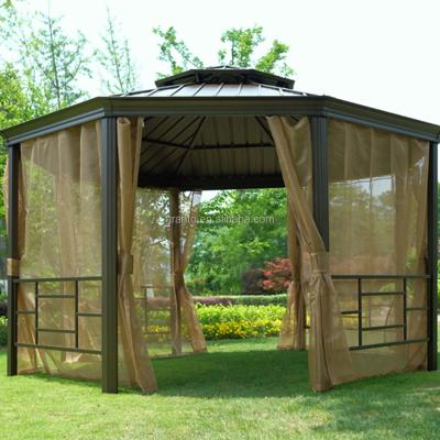 China Newest Design UV - Resistant Color Aluminum Wood Gazebo Outdoor Backyard Furniture for sale