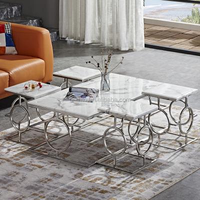 China (Other) good quality furniture indoor adjustable living room coffee table set stainless steel table for sale