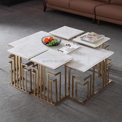 China Good quality stainless steel adjustable furniture indoor living room coffee table set (other) for sale