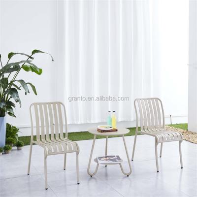 China Lightweight Comfortable Outdoor Garden Two People Aluminum Frame Dining Coffee Shop Set Table And Chair for sale