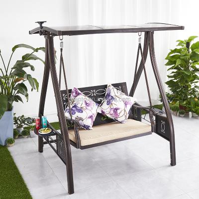 China Good Price Strong Outdoor Balcony Double Seat Swing Chair Wooden Seat Hanging Swing Chair for sale