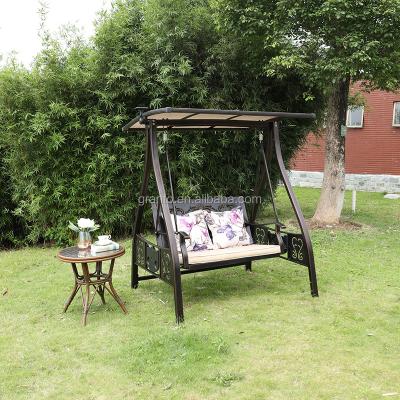 China Newest Design Strong Outdoor Use Metal Patio Chair Double Swing Hanging Seat Swing Chair for sale