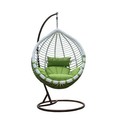 China Strong Swing Seat Comfortable And Fashionable Outdoor Or Indoor Simple Swing With Cushion Waterproof Rattan Swing Egg Chair for sale