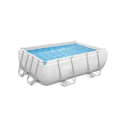 China Bestway-56629 Swimming Pool Metal Outdoor Rectangular Steel Frame + European Filter Pump Outdoor Swimming Pool for sale