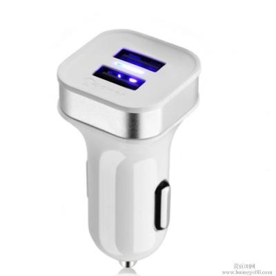 China Output 5v 1a Quick Charge 2 Port Usb Car Charger , Dual USB 2.0 High Amp Car Charger for sale