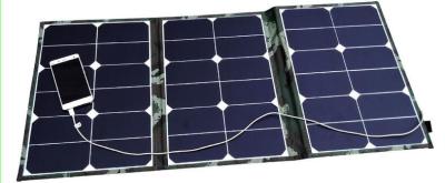 China 60W Outdoor Solar Panel Mobile Charger , Waterproof Folding Solar Powered Mobile Charger for sale