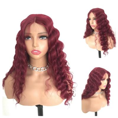 China Body Wave Wholesale deep wave fiber synthetic heat-resistant T Part Lace Front wigs for black women for sale