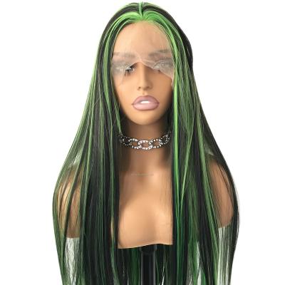 China Body Wave Long Silky Straight Ombre Futura Synthetic Hair13X4 Lace Front Wigs for Women Glueless Half Hand Tied Replacement Lace Wig for sale