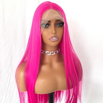 China Body Wave Long Silky Straight Ombre Futura Synthetic Hair13X3 Lace Front Wigs for Women Glueless Half Hand Tied Replacement Lace Wig for sale