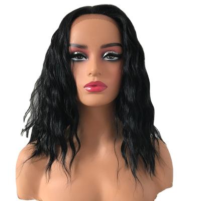 China Water Wave Long Loose Wave Synthetic Hair 13x3 Lace Front Wig Mixed Color Glueless Futura Half Hand Tied Women Wigs Natural Hairline for sale