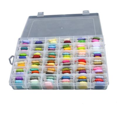 China 100 Pieces Set Box Different Color Knitting Threads Silk Thread Cross Stitch Cross Skeins Cross Stitch Spool For Home Textiles for sale