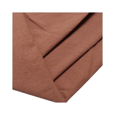 China 100% Gauze Solid Color Crepe Double Linen Fabric High Quality Soft Imitation Cotton Tear-Resistant Texture For Garment for sale