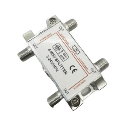 China Satelitter Splitter 4 Port Power 5-2400MHz Diplexer Power Gateway Satellite Splitter/Cable TV/DVB-T/Modem for sale