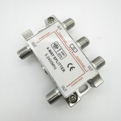 China Satelitter / Cable TV / DVB-T / Modem Newest Smatv TV & Sat Splitter 5-2400MHz 4 Way TV Power Splitter for sale