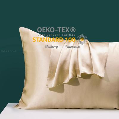 China OEKO16/19/22 Momi Anti-Static Copy Embroidered Logo Silk Pillowcase Custom Mulberry Envelope Silk Zipper Pillow Case for sale