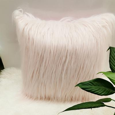 China Anti-Static Cushion Cover Car Sofa Pillowcase Plush Solid Color Soft Pillowcase Amazon for sale