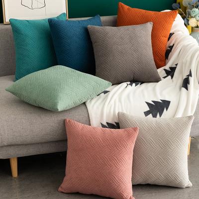 China Wholesale Anti-Static Velvet Home Pillow Cover Single Solid Color Sofa Pillow Cover Office Cushion Cover Kissen In Einfarbiger Farbe for sale